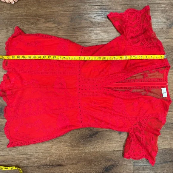 Red Lace Socialite Romper - Picture 6 of 6